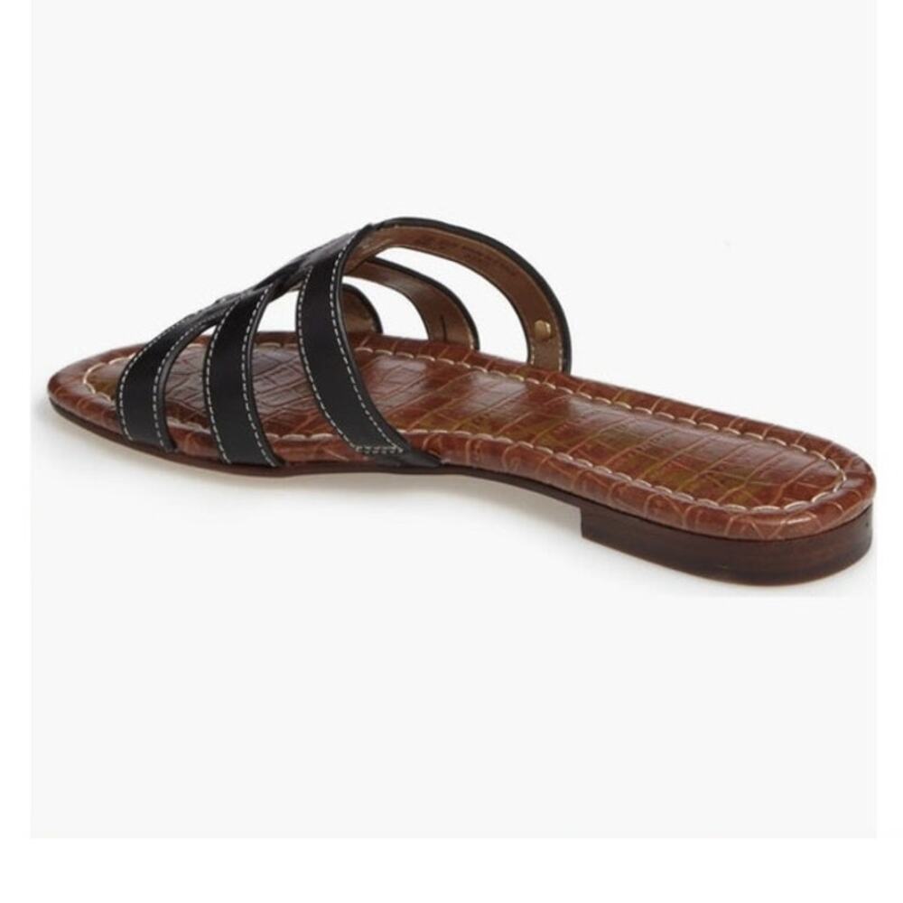 Sam Edelman Berit Cutout Slide Sandal in Black Leather Strappy Casual Summer 9.5 - Picture 2 of 13